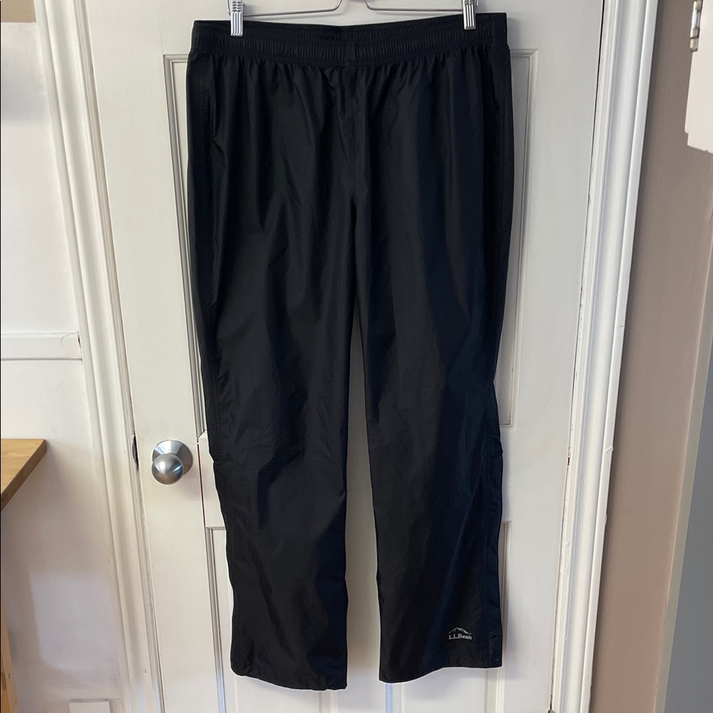 L. L. Bean black nylon rain splash outdoor pants men’s size large